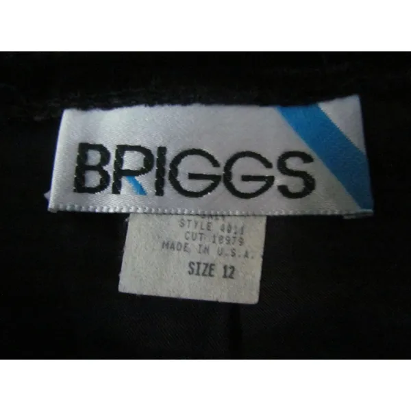 Briggs Midi Skirt Size 12 Black Vintage 90s‎ Velvet Rayon Made in USA NWT - Image 5