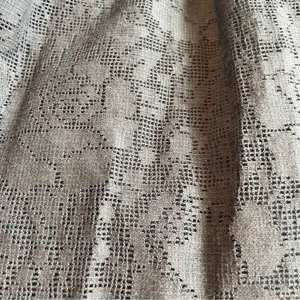 Anthropologie Maeve Gray Lace Dress Peter Pan Collar Classic Preppy Summer - L - Image 6
