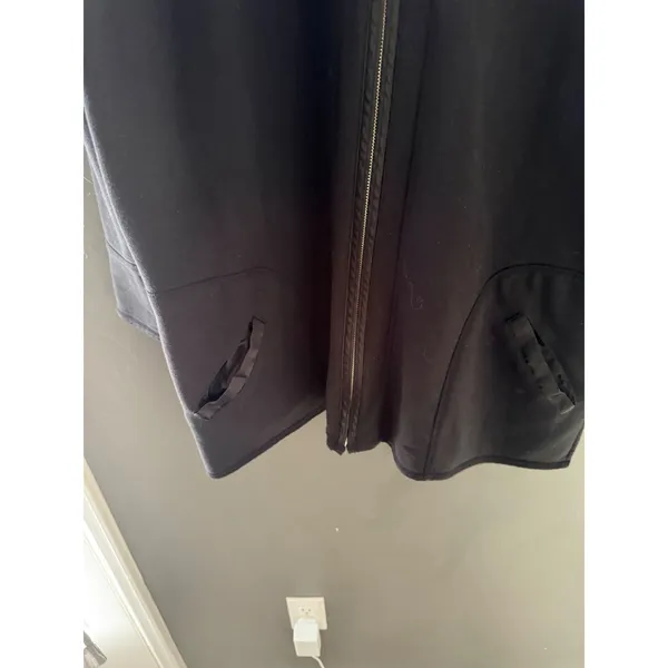 Saks Fifth Avenue Vintage Y2k Black Cotton Zip Up Longline Hoodie Jacket 1X - Image 5