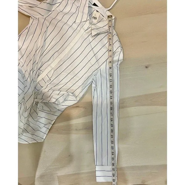 Anthropologie Eva Franco NWT Small Women Striped Front Tie Button Down Shirt - Image 12