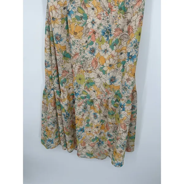 19‎ Cooper Floral Milkmaid Midi Dress Sz XL Puff Sleeve Cottagecore Romantic - Image 5