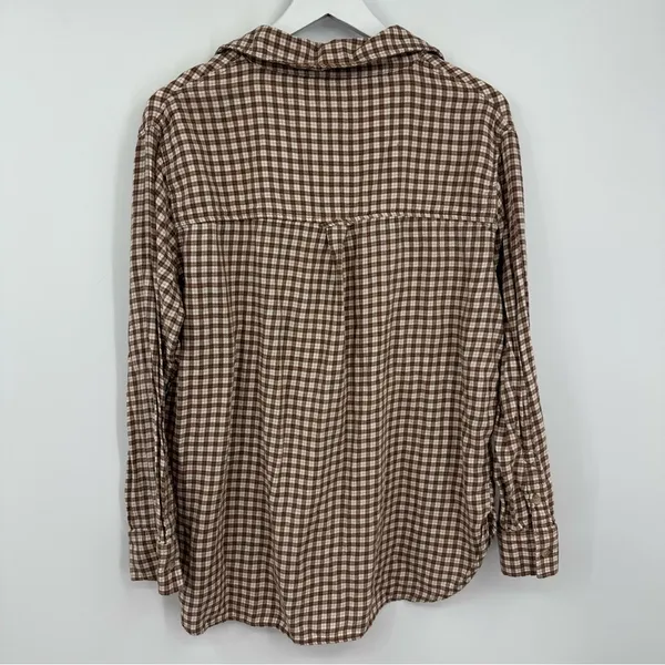 American Eagle Outfitters Brown Button Up Flannel Size Medium Rodeo Boho - Image 9