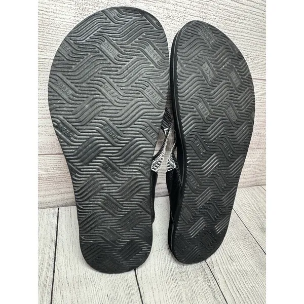 Reef Sandals Women's Size 9 Black White Spring Woven Flip Flops Thong - Image 7