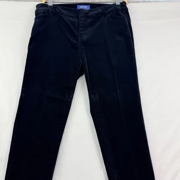 Old Navy Pixie Black Velvet Pants Size 6 Mid Rise Skinny Ankle Holiday Party - Image 9