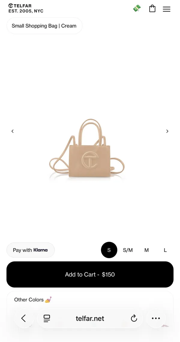 Telfar Small Shopping Bag Cream Crossbody - Image 2