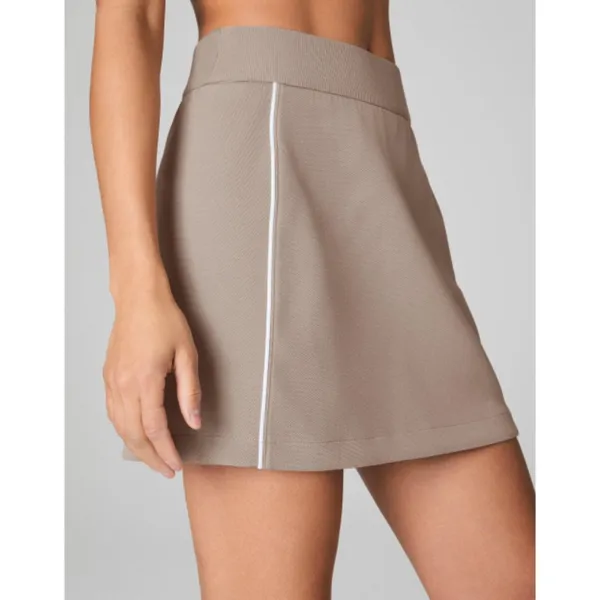 Spanx AirEssentials Pique Skort Ashwood Tan High-Rise Waist Shaping Piping Skirt - Image 2