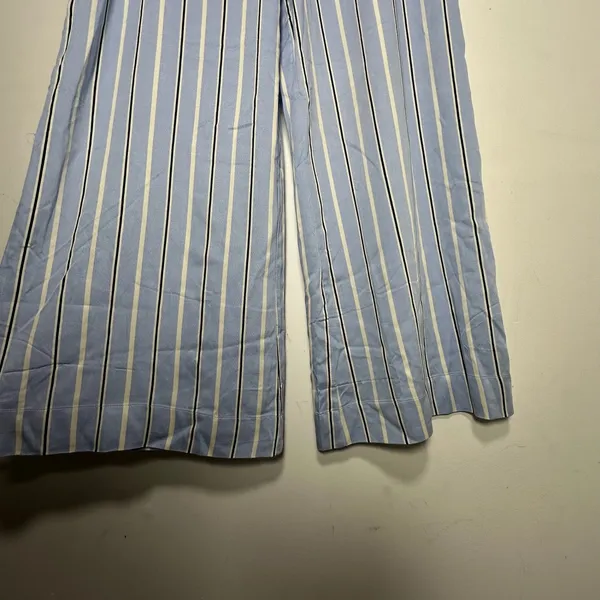 Rae Mode Blue White Striped Wide Leg Pants High Rise Rayon P6517 Womens‎ Large - Image 8