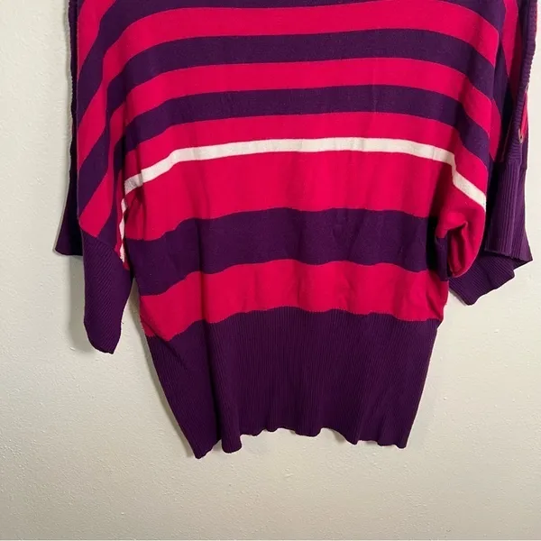 Cable & Gauge Womens Size Large Boatneck Dolman Sleeve Sweater Purple Pink Color - Image 8