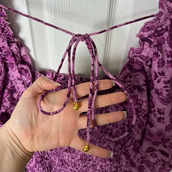 Free People Smock It To Me Mini Dress L Azalea Combo - Image 7