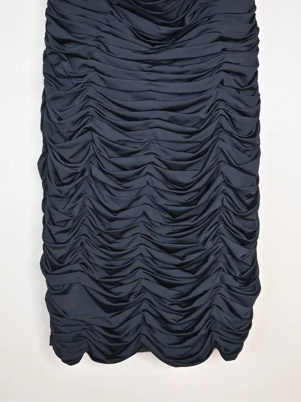 Sherri Hill Women's 4 Black Ruched Halter Mini Cocktail Dress - Image 5