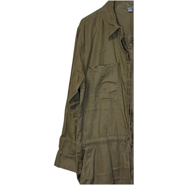 Aerie‎ Women's Romper One-piece Long Sleeve Button Up Pockets Olive Green Large - Image 3