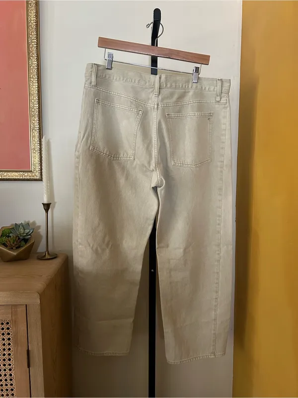 Madewell Pieced Barrel-Leg Jeans Faded Khaki Tan Beige NWT $148 Size 31 (US 12) - Image 7