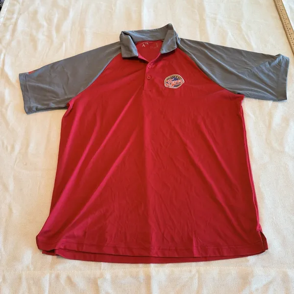 WNBA Men's Indiana Fever Antigua Red/Steel Nova Polo Large - Image 2