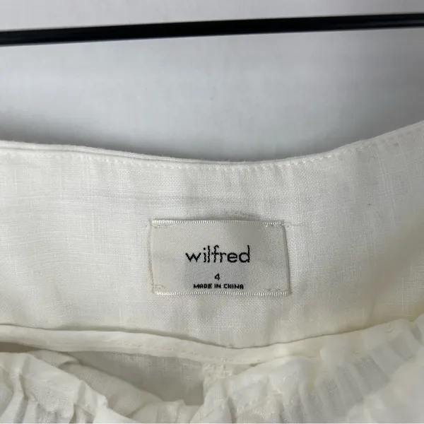 Aritzia Wilfred White Linen Belted Tie Waist Pull On Paperbag‎ Shorts - Image 7