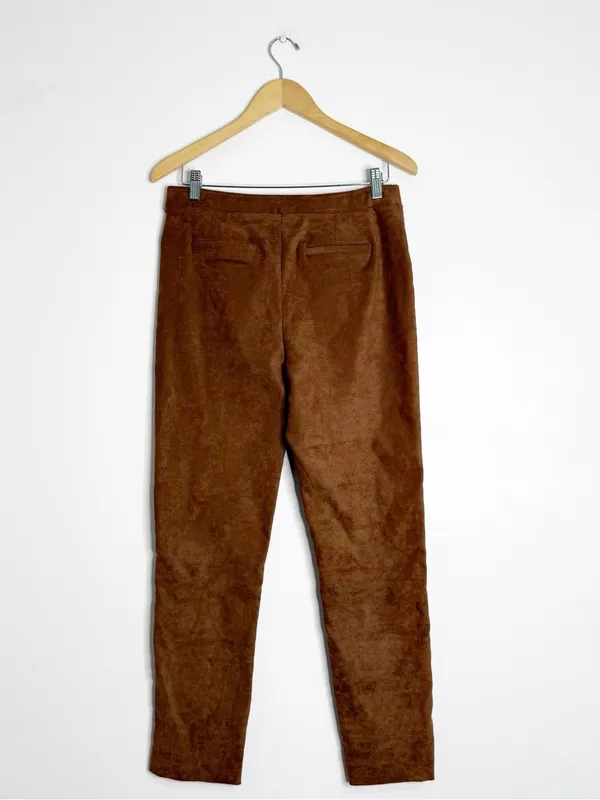 Kobi Halperin Brown Faux Suede Pull On Pants Size Medium - Image 2