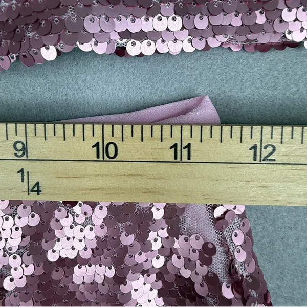 BuddyLove Sugar Pink Sequin 2 Piece Crop Top Mini Skirt Set XS NWT - Image 12