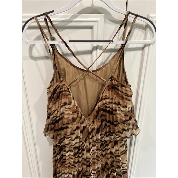 ASOS Animal Tiger‎ Print Jumpsuit Brown Chiffon Flowy Resort Chic Going Out - Image 5