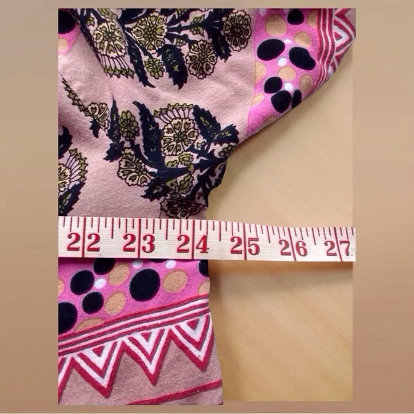 Persaman NY Boho Blouse Size L – Vibrant Artistic Print, EUC Pink Size L - Image 5