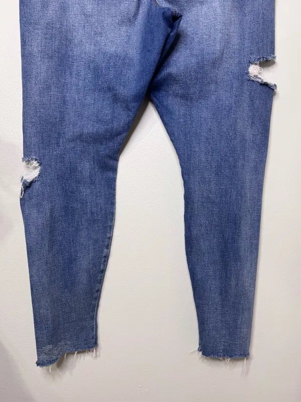 American Eagle Curvy Super Hi Rise Jeggings Skinny Jeans Ripped Frayed Size 18 - Image 8