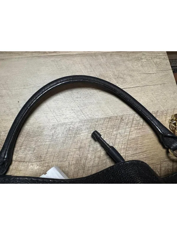 MICHAEL Michael Kors Black Leather Drawstring Bucket Bag - Image 5