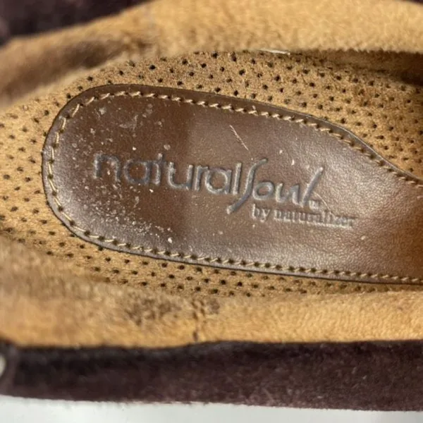Natural Soul Naturalizer 7.5 Ferva Loafers Brown‎ Suede Leather Zip up Flats - Image 7