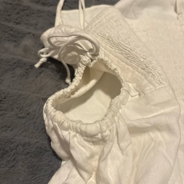 Aerie White Mini Dress Cutout Sides Tie Straps Size Medium - Image 4