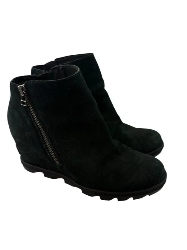 Sorel Joan of Arctic Wedge II Chelsea Boots Women’s Size 9.5 Black Suede Leather - Image 6