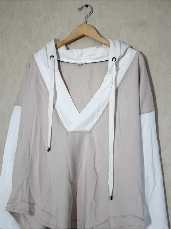 Pilcro Women’s Wharfside Hooded Sweatshirt V-Neck Pulloveriin Colorblock XL - Image 6