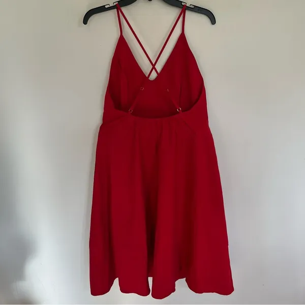NWT‎ Elia - Cher Knee Length Dress Cross Back Red Size 8-10 Zip Up Back - Image 13