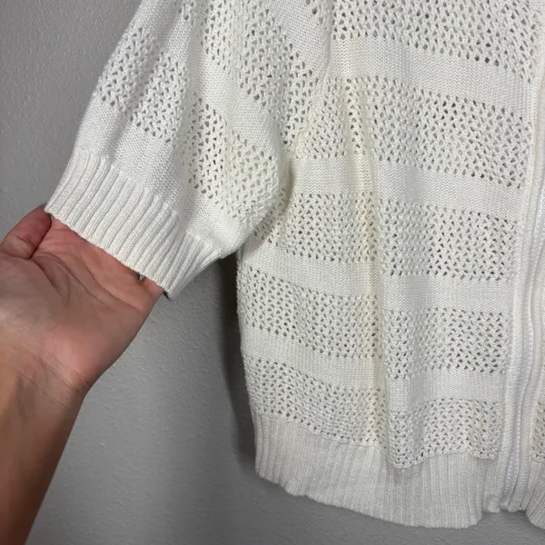 Torrid Open Knit Zip Up Short Boho Sleeve Sweater Top Womens Size 2 - Image 7