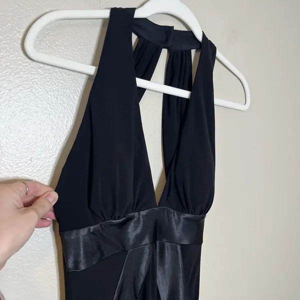 Women's Y2K‎ Black Dress Satin Long Withcy Vampy Whimsigoth Goth Event Wedding S - Image 4