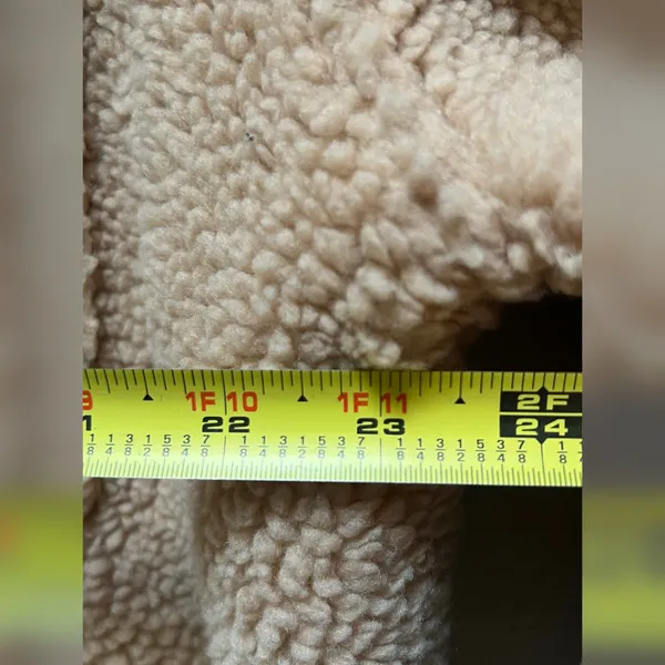 American Eagle Women’s Mid Length Sherpa Teddy Tan Color Coat Size-M - Image 5