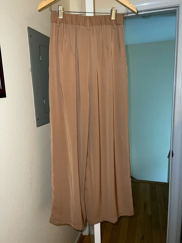 Amazon Wide-Leg High Waisted Tan Women's Pants - Image 4