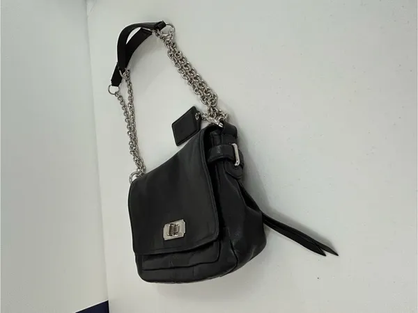 Coach Chelsea Convertible Crossbody Shoulder Bag Turnlock Flap Black F17825 - Image 4