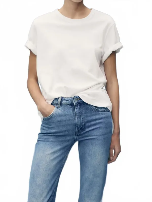 Mango Fiona Flared Mid-Rise Jeans NWT Medium Blue Size 0 (EUR 32) - Image 3