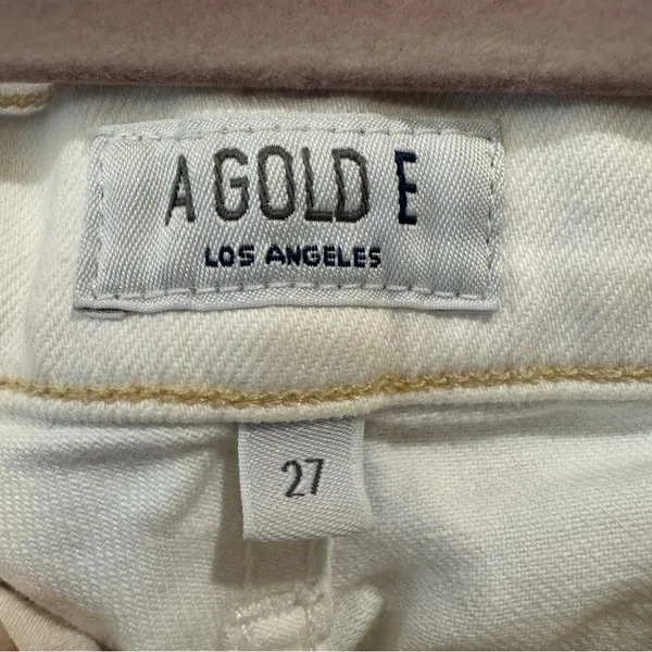 Agolde Sophie Crop Skinny Denim Jeans in‎ White Shoreline Destruct Size 27 - Image 3