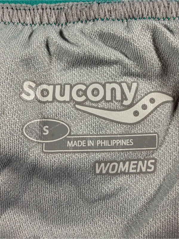 Saucony Women's Athletic Running Shorts Turquoise Size Small “Faster Than You” - Image 6