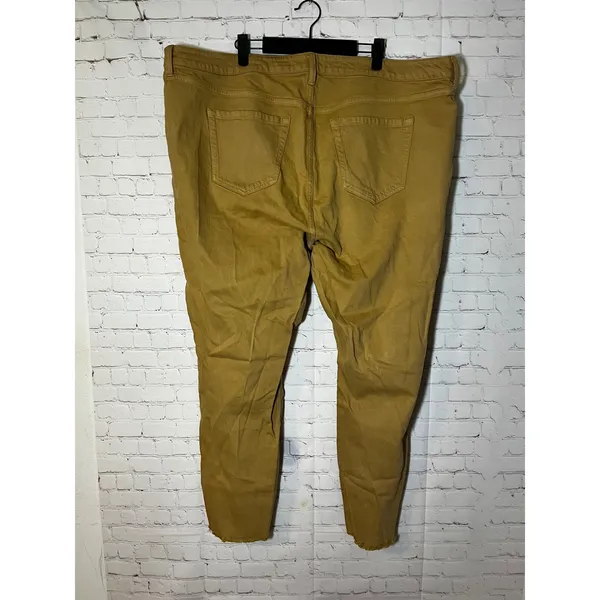 Torrid Womens Khaki‎ Button Fly Raw Hem Crop Utility Pants Ochre Plus Size 22T - Image 3