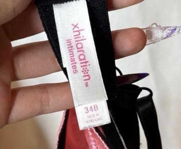 Xhilaration Pink and black lace bra - Image 3