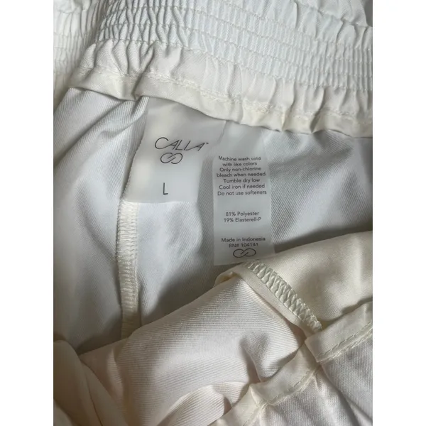 Calia by Carrie White Paperbag Waist Skort Large Wrap Front Active Shorts Golf Tennis Prep - Image 6