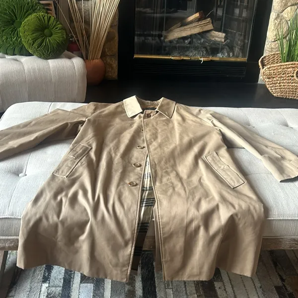 Burberry X Commuter 2 Khaki Trench Coat Plaid Size 42 - Image 2