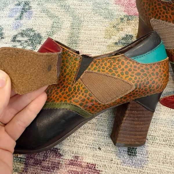 L'artise Spring‎ Step Womens Colorblock Ankle Booties Size 41 Animal Print Artsy - Image 10