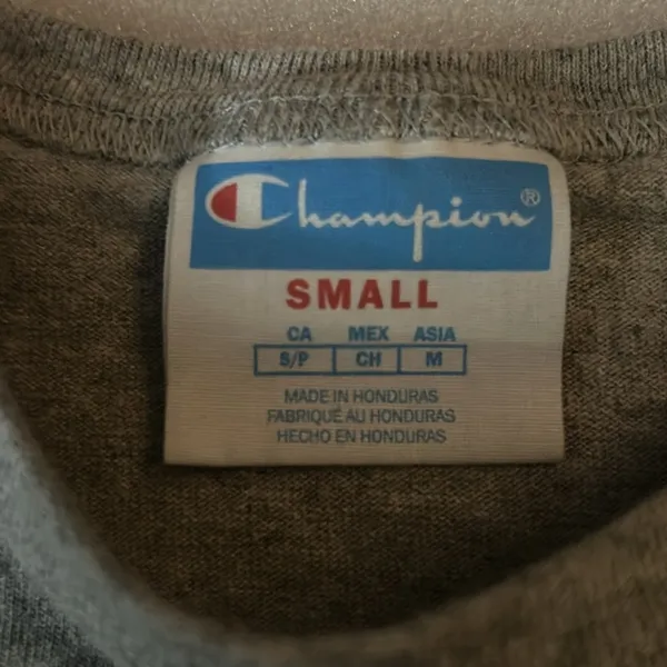 Champion Gray Cropped Rolled Hem T-shirt S Casual Athleisure Activewear Cozy - Image 7