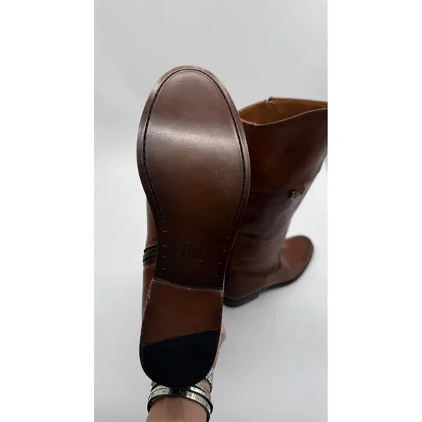 Frye Melissa D Ring Riding Boots Caramel‎ Antique Pull Up Leather Sz 9 NWOB - Image 11