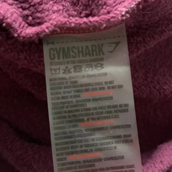 Gymshark Cropped Pullover Hoodie Drawstring Maroon M - Image 6