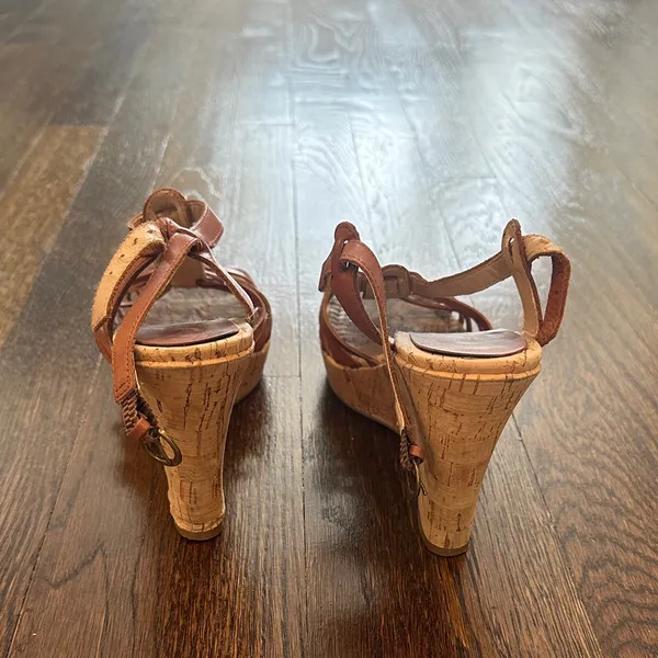 Audrey Brooke Brown Wedge Sandals - Image 5