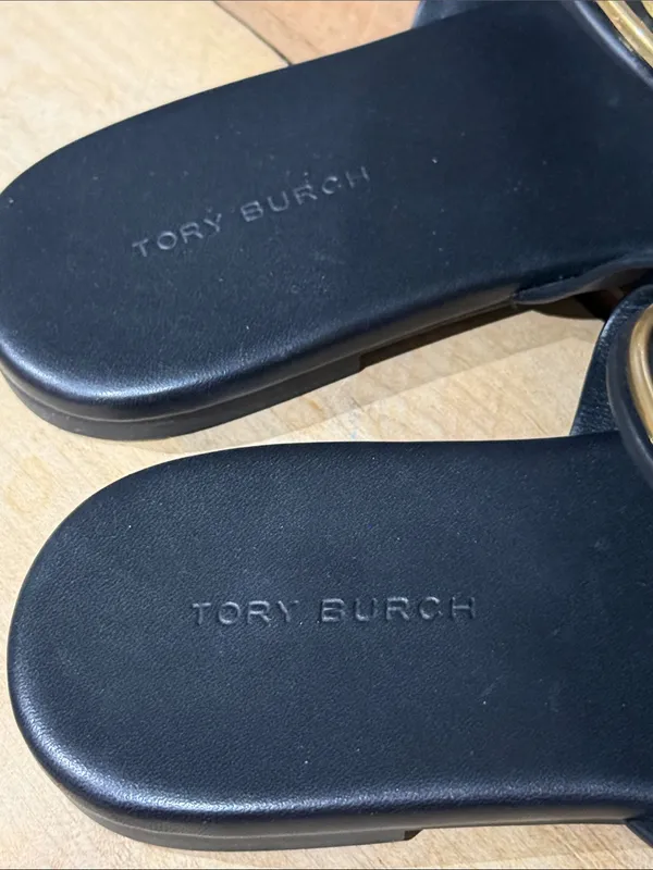 New Tory Burch Miller Gold Logo Sandals - Image 4
