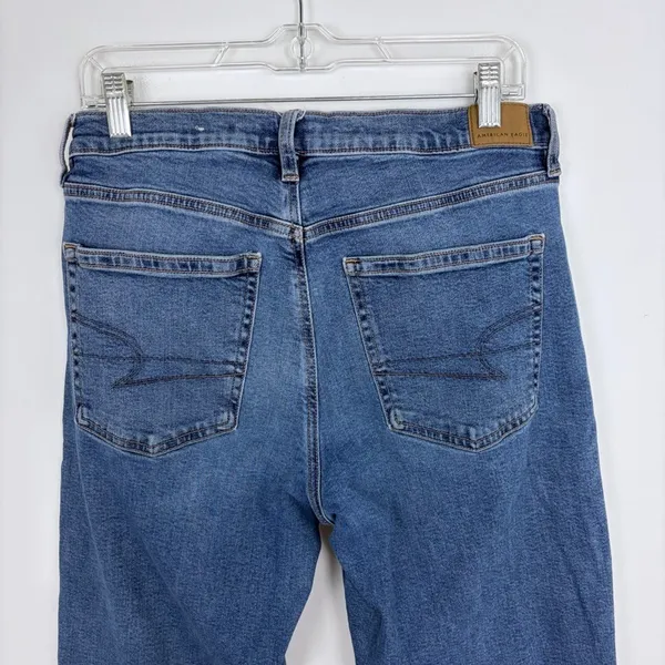 American Eagle Stretch 90s Straight Jean Medium Wash High Rise Classic Size 10 - Image 7