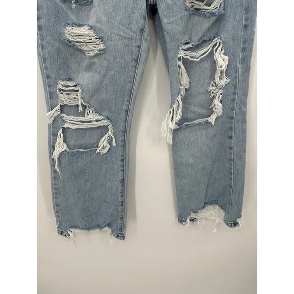 Hidden Jeans Women Light Wash Loose Fit Denim Jeans Size‎ 26 Distressed Cut Off - Image 3