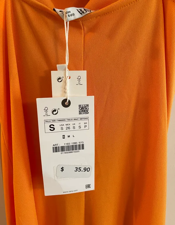 ZARA Midi Orange Dress - Image 4